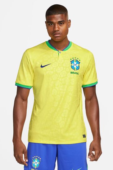Nike Yellow Brazil Stadium Home Football Shirt