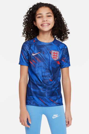 Nike Blue England Pre-Match Junior T-Shirt