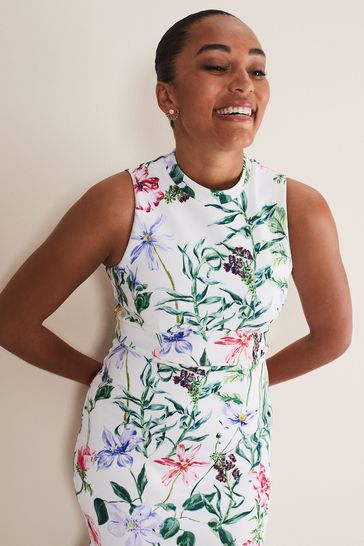 Phase eight white floral hot sale dress
