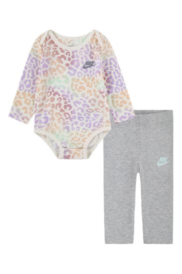Nike Grey Baby Animal Bodysuit Set
