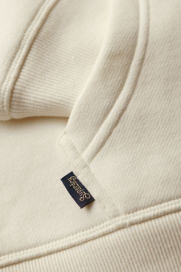 Superdry White Essential Logo Zip Hoodie