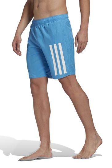 adidas Dark Blue Performance Classic Length 3-Stripes Swim Shorts