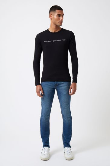French Connection Long Sleeve Black T-Shirt