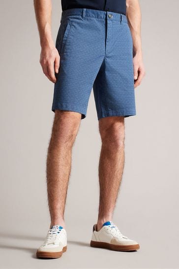 Ted Baker Blue Regular Fit Gomer Printed Shorts