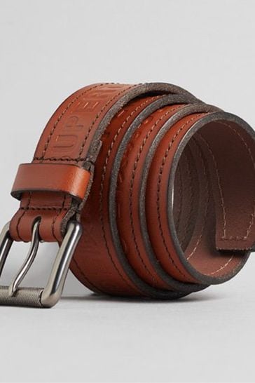 Superdry Cinturón de marca vintage marrón