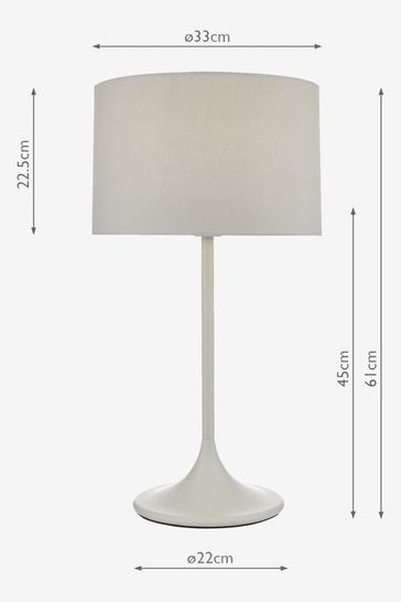 Dar Lighting Grey Dar Tulip Table Lamp With Shade