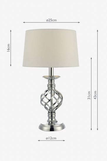 Dar Lighting Chrome Dar Cowley Touch Table Lamp With Shade