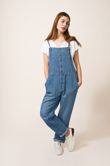 Cotton linen dungarees sales