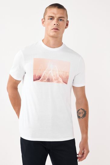 Armani Exchange White Graphic T-Shirt