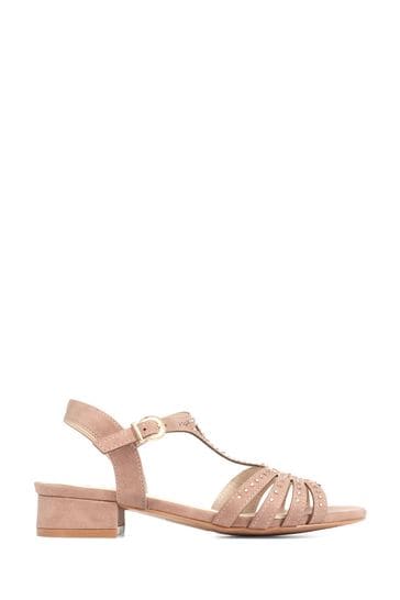 Pavers Nude T-Bar Sandals