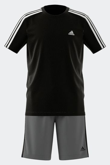 Buy adidas Black Junior Designed To Move Tee And Shorts Set from