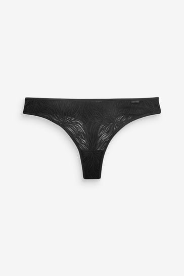 Buy Calvin Klein Sheer Marquisette Lace Black Thong from Next Poland