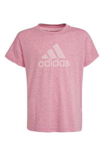 adidas Pink Future Icons Cotton Loose Badge Of Sports T-Shirt