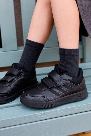 Zapatillas de deporte negras con cierre de velcro Tensaur de Adidas Kids Sportswear