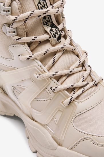 Buy Neutral Chunky High Top Trainer Boots from Next Luxembourg