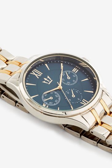 Gold Tone Silver Tone Metal Bracelet Watch
