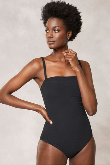 Black hot sale textured swimsuit