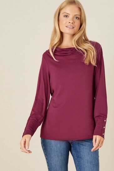Monsoon Red Carley Cowl Neck Top