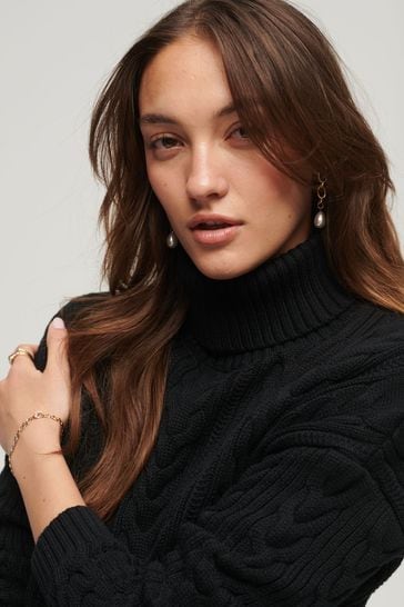 Superdry black sweater cheap