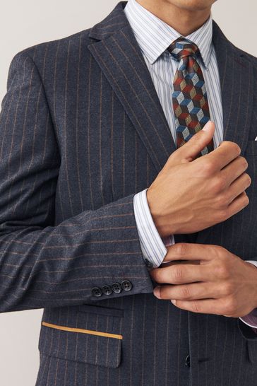 Buy Navy Pinstripe Suit Jacket from Next Denmark