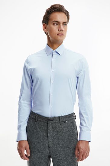 Calvin Klein Blue Slim Fit Stretch Shirt