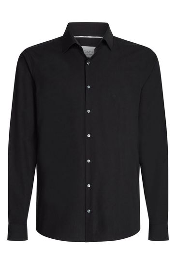Buy Calvin Klein Black Slim Fit Poplin Stretch Shirt from Next Canada