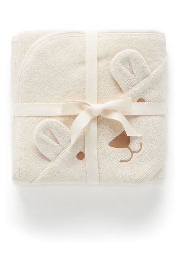 Purebaby Organic Cotton Neutral Cream Hooded Towel