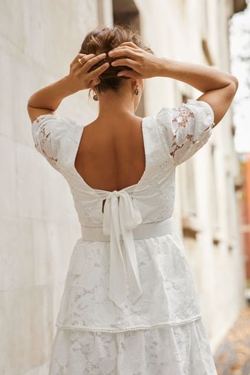 Phase Eight Cream Elyse Lace Tiered Wedding Dress