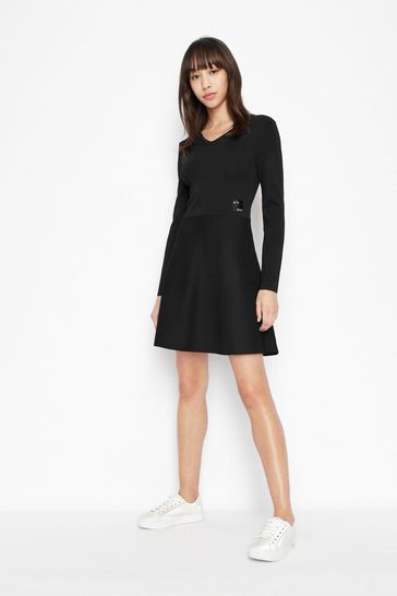 Armani Exchange Black Knitted Dress