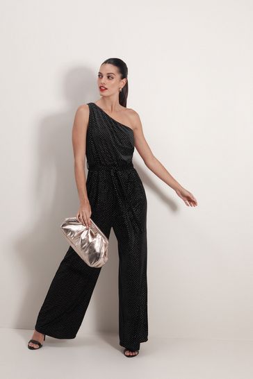 Embellished wide hot sale leg jumpsuit