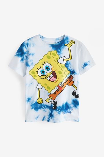 Blue Tiedie Spongebob Short Sleeve T-Shirt (3-16yrs)