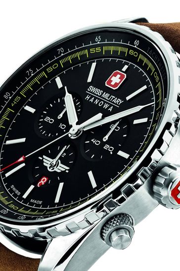 Buy Swiss Military Gents Brown Hanowa Afterburn Chrono Watch from
