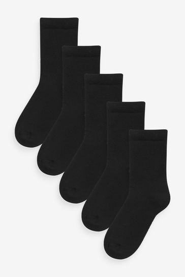 Black Warm Thermal Cotton Rich Socks 5 Pack