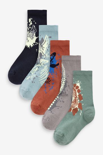 Mineral Dino 5 Pack Cotton Rich Socks