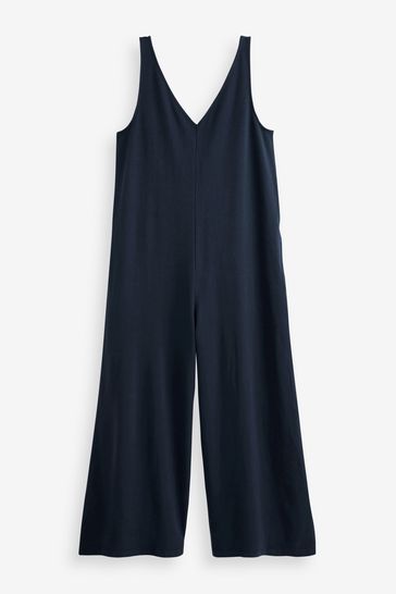 Buy Navy Blue 100 Cotton Jersey Jumpsuit from Next Luxembourg