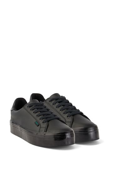 Buy Kickers Womens Black Shine Leather Tovni Stack Trainers from