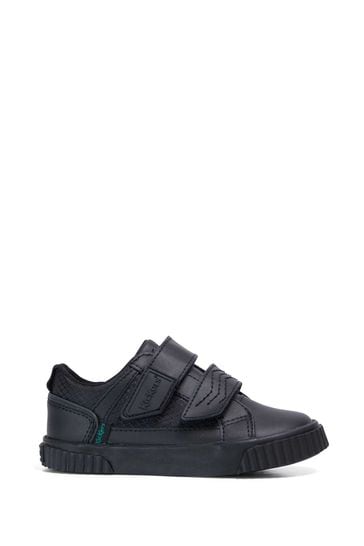 Infant black leather trainers clearance