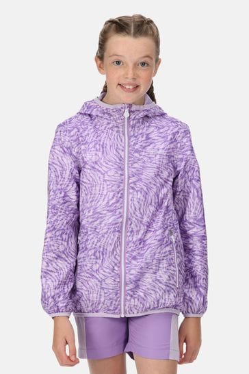 Regatta Purple Printed Lever Waterproof Shell Jacket