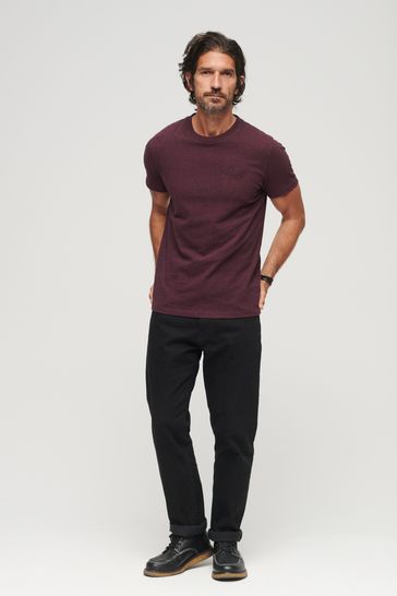 Buy Superdry Burgundy Marl Organic Cotton Vintage Embroidered T-Shirt from  Next Israel