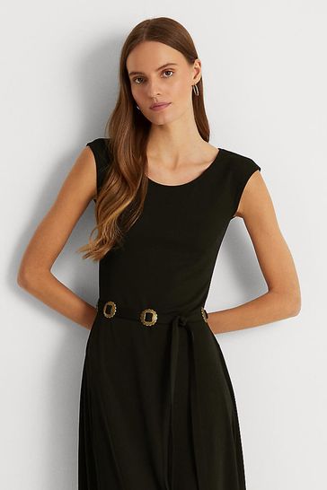 Black stretch midi dress hotsell