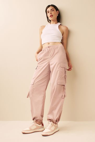 Dusty pink cargo outlet trousers