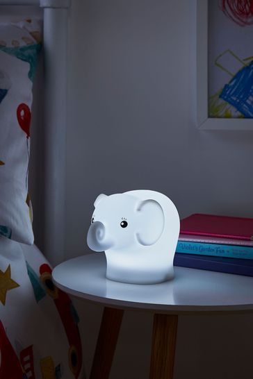 glow White Elephant Night Light