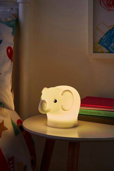 glow White Elephant Night Light