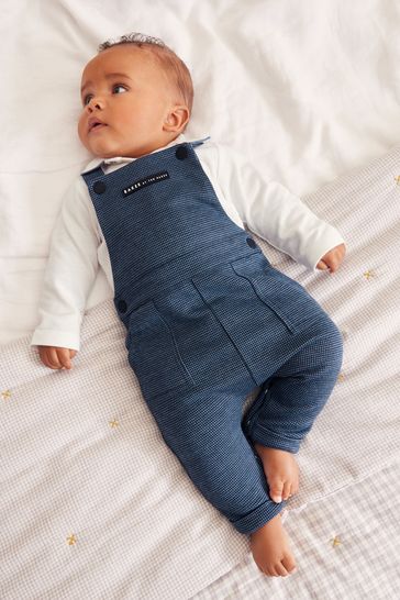 Baker by Ted Baker Navy Polo Bodysuit And Dungarees Set