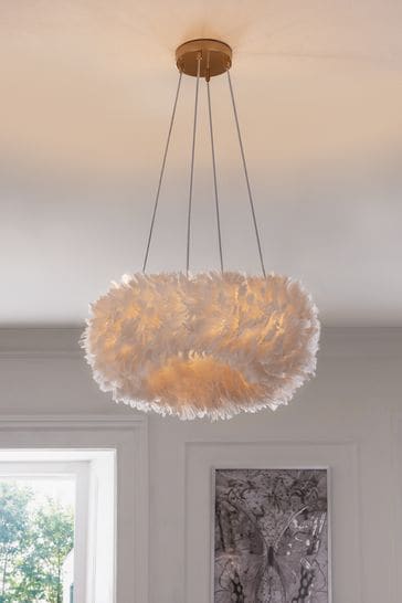 Lipsy online feather lampshade