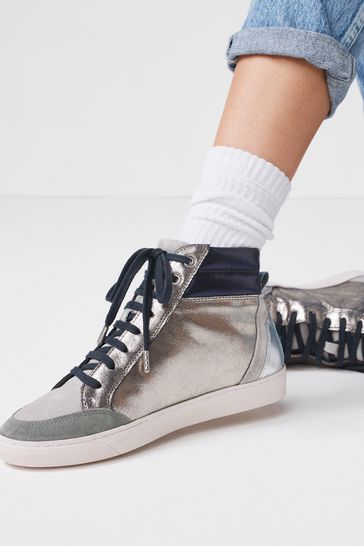 Metallic high sales top sneakers