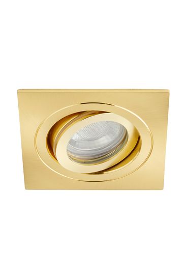 BHS Brass Cali Tiltable Indoor and Bathroom Square Downlight