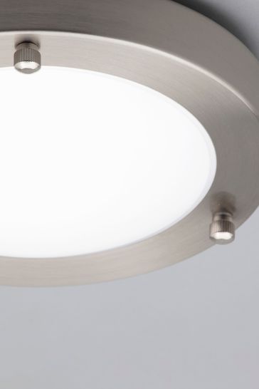 BHS Silver Delphi Flush Bathroom Ceiling  Light