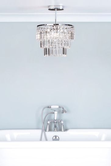 BHS Silver Belle Crystal Bar Bathroom Ceiling Light