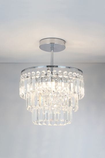 BHS Silver Belle Crystal Bar Bathroom Ceiling Light